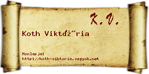 Koth Viktória névjegykártya